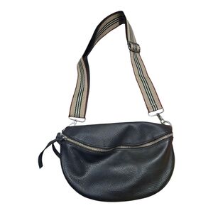 Stylish Black Leather Crossbody Bag